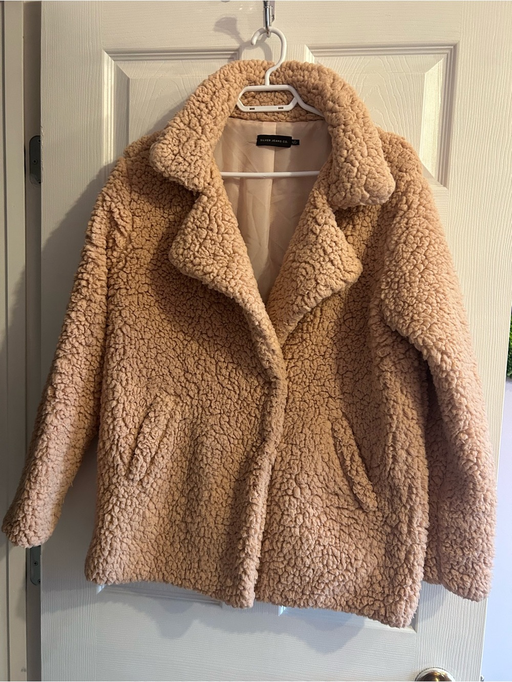 Silver Jeans Women's Pink Teddy Jacket